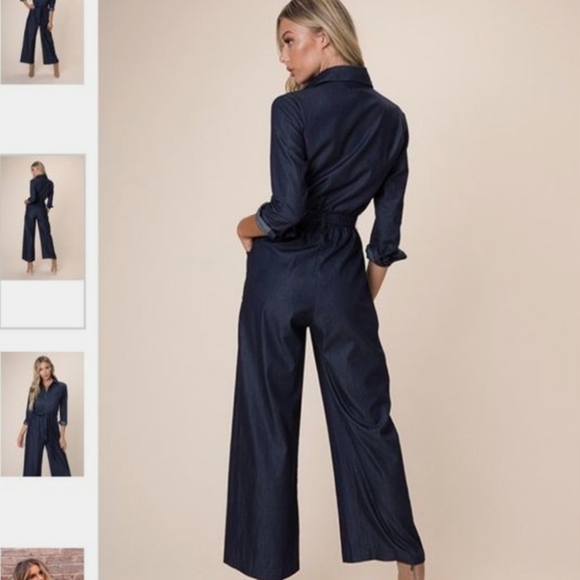 Kittenish Pants - KITTENISH Jessie James Decker KAIA Denim Chambray Jumpsuit Coverall